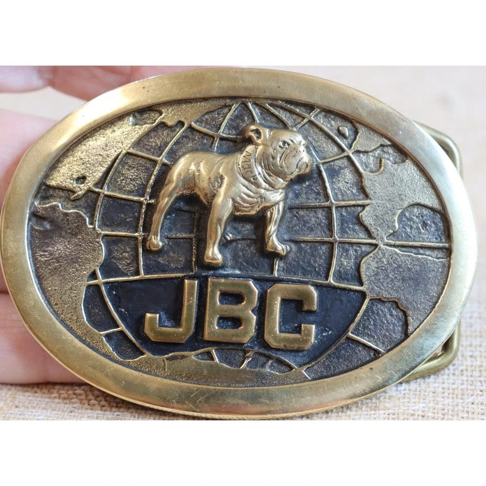 Vintage Keith Smykal & Co. Solid Brass Mack Bulldog Belt Buckle Made in USA